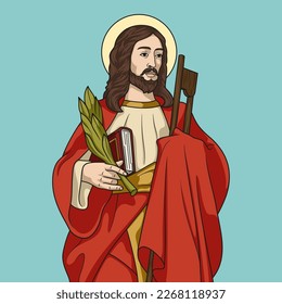 Saint James the Less Apostle Colored Vector Illustration