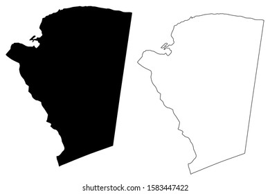 Saint James Parish (Parishes of Jamaica, Cornwall County) map vector illustration, scribble sketch St. James map