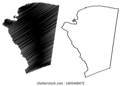 Saint James Parish (Parishes of Jamaica, Cornwall County) map vector illustration, scribble sketch St. James map