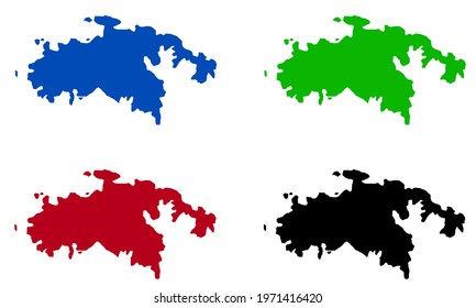 Saint jhon map silhouette with white background