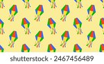 Saint John balloon pattern design yellow background