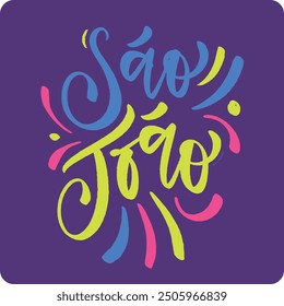 São joão. Saint john in brazilian portuguese. Modern hand Lettering. vector.