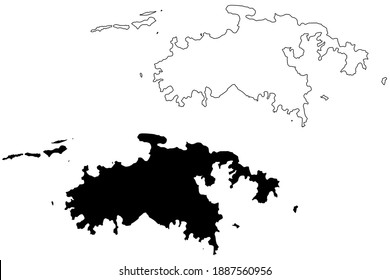 Saint John District, United States Virgin Islands (U.S. county, United States of America, USA, U.S., US) map vector illustration, scribble sketch St. John Island map