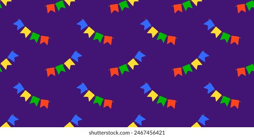 Saint John flags pattern design purple background