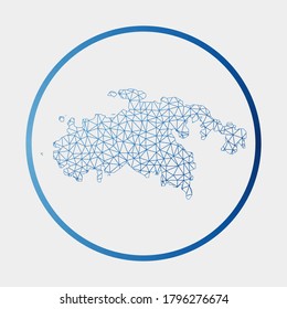 Saint John icon. Network map of the island. Round Saint John sign with gradient ring. Technology, internet, network, telecommunication concept. Vector illustration.