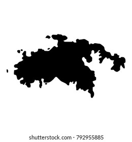 Saint John map. Island silhouette icon. Isolated Saint John black map outline. Vector illustration.