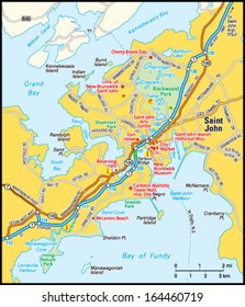 Saint John, New Brunswick area map