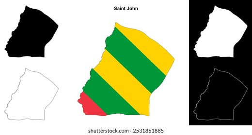 Saint John parish outline map set