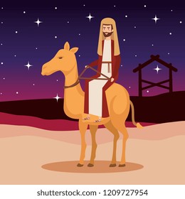 saint joseph in camel christmas character
