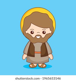 Saint Joseph cartoon. vector illustration