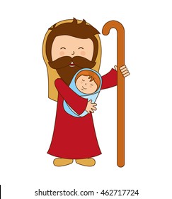 saint joseph character icon vector illustration graphic