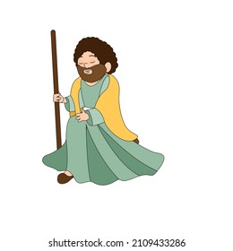 Saint Joseph Christmas character Vector illustration design