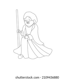 Saint Joseph Christmas character Vector illustration design