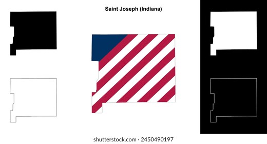 Saint Joseph County (Indiana) Outline Karte gesetzt