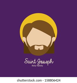 saint joseph  design over purple background vector illustration