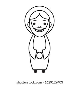 saint joseph father manger character vector illustration design