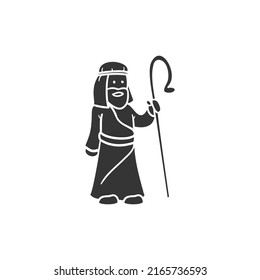 Saint Joseph Icon Silhouette Illustration. Religion Vector Graphic Pictogram Symbol Clip Art. Doodle Sketch Black Sign.