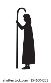 saint joseph manger character icon vector illustration design
