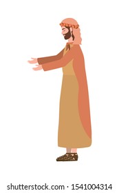 saint joseph manger character icon vector illustration design