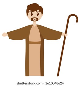 Saint Joseph. Manger character - Vector illustration design