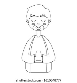 Saint Joseph. Manger character - Vector illustration design
