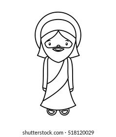 saint joseph manger character vector illustration design