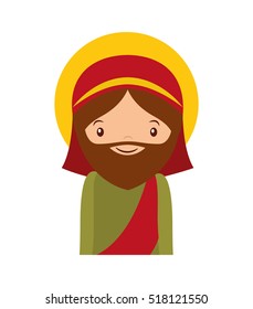 saint joseph manger character vector illustration design