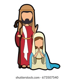 Saint Joseph and virgin mary