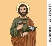 Saint Joseph the Worker Colored Vector Illustration