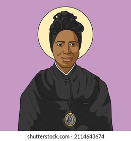 Saint Josephine Bakhita Colored Vector Illustration