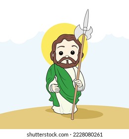 saint judas tadeo flat cartoon