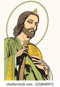 Saint Jude Thaddeus apostle of Jesus Illustration Catholic