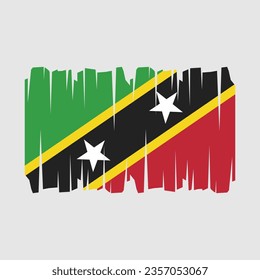 Saint Kitts flag with brush stroke vector Illustration