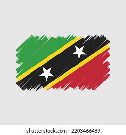 Saint Kitts flag brush strokes painted