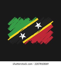 Saint Kitts flag brush strokes painted collection