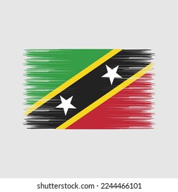 Saint Kitts Flag Brush Vector Illustration