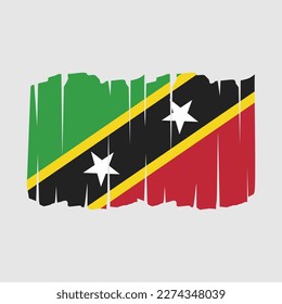 Saint Kitts Flag Brush Vector Illustration