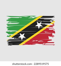 Saint Kitts Flag Brush Vector Illustration