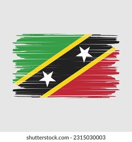 Ilustración del vector de pincel de bandera de Saint Kitts