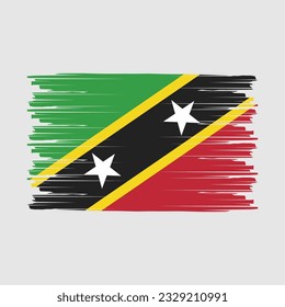 Saint Kitts Flag Brush Vector Illustration