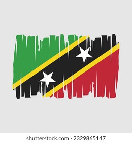 Ilustración del vector de pincel de bandera de Saint Kitts