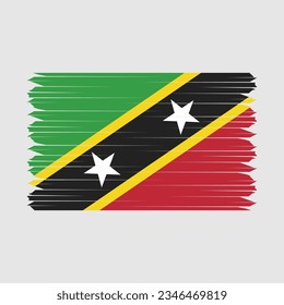 Saint Kitts Flag Pinselspitze Vektorgrafik