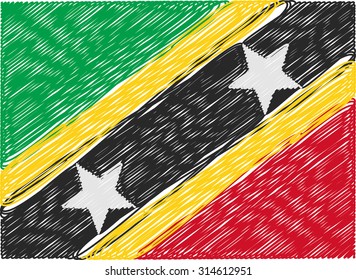 saint kitts flag embroidered zigzag