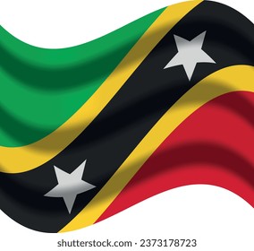 saint kitts flag with wind icon