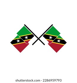 Indicadores de los kitts conjunto de iconos, símbolo del símbolo del símbolo del vector del día de la independencia de los kitts