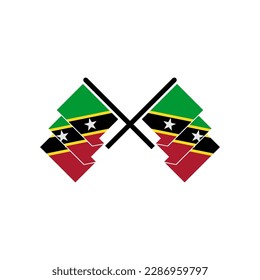 Saint kitts flags icon set, Saint kitts independence day icon set vector sign symbol
