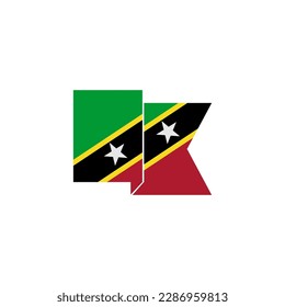Indicadores de los kitts conjunto de iconos, símbolo del símbolo del símbolo del vector del día de la independencia de los kitts