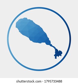 Saint Kitts icon. Polygonal map of the island in a gradient ring. Round low poly Saint Kitts sign. Vector illustration.