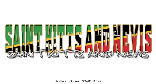 Saint Kitts and Nevis 3d light bulb alphabet with gold frame isolated on white background. gold glossy dripping  font. Vector illustration.
