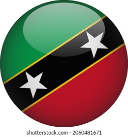 Saint Kitts and Nevis 3D Rounded Country Flag Icon